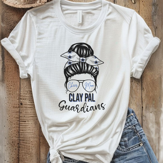 Clay PAL Cheer Mom,  Guardians Mom Glasses Bun