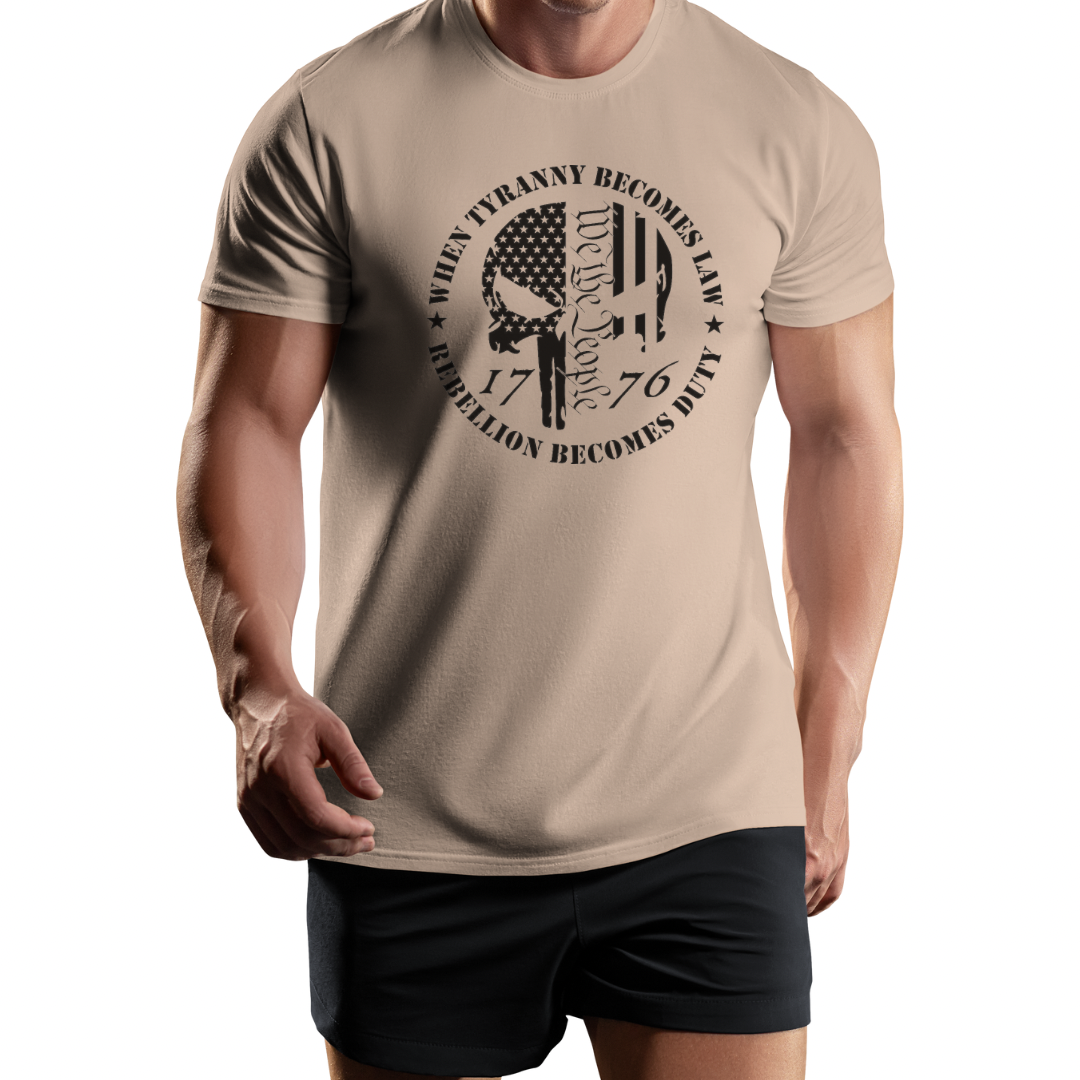 When Tyranny Becomes Law, Our Freedom Shirt, Memorial Shirt, Patriotic Shirt, Thomas Jefferson Quote, Rebellion Becomes Duty, Punisher Skull Shirt