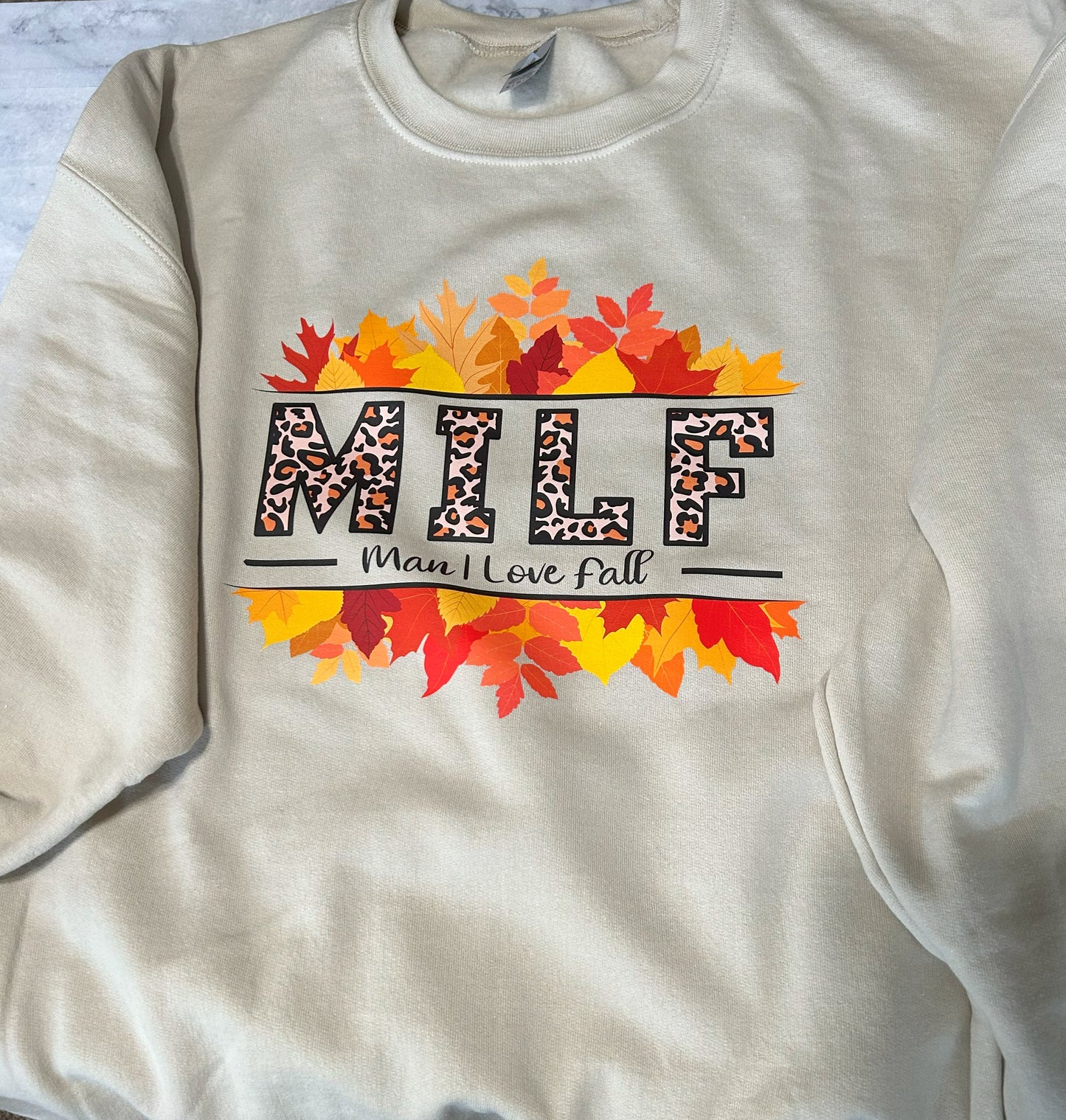 MILF, Man I Love Fall Crewneck Sweatshirt, Oversized Unisex Sweatshirt