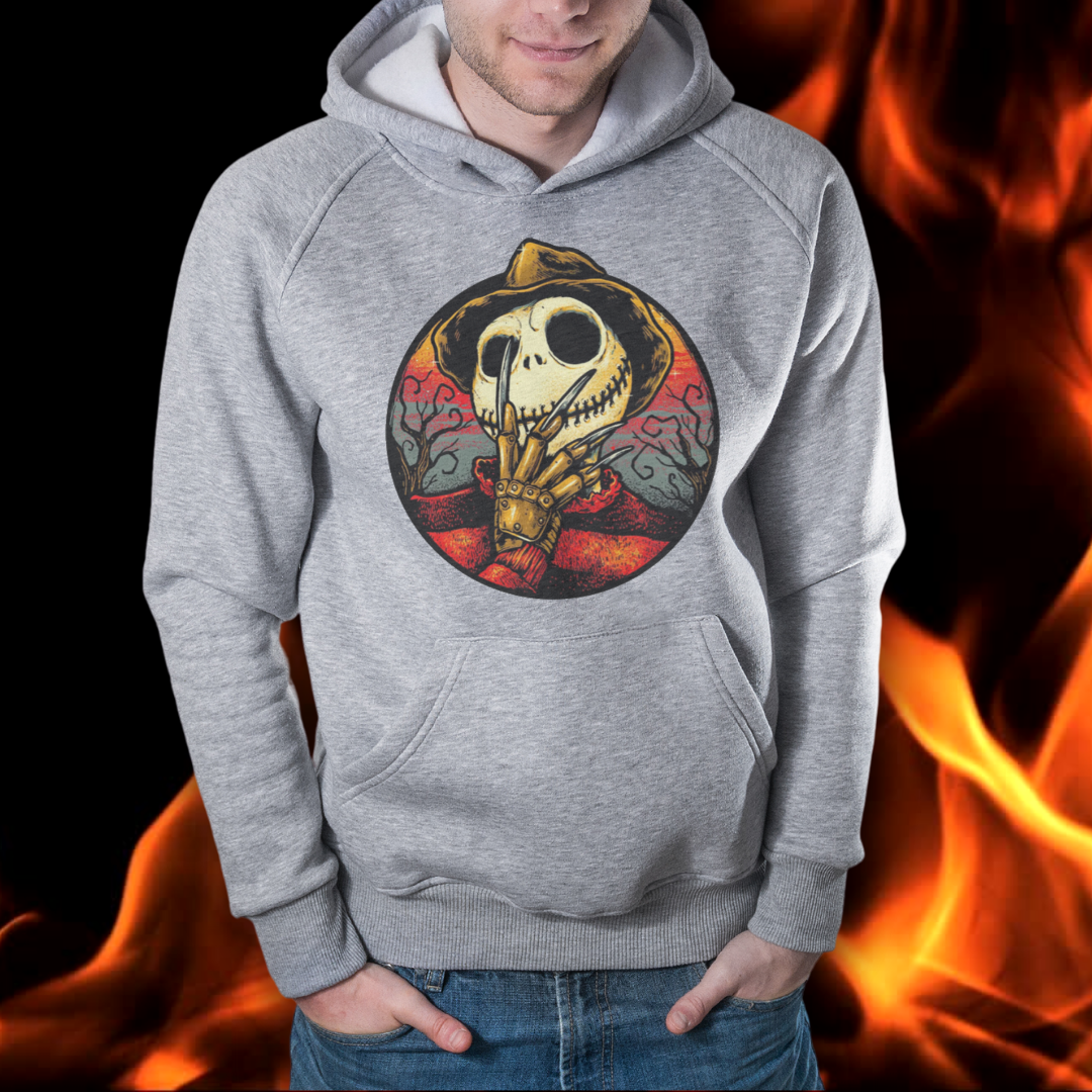 Freddy Jack Skellington Hoodie, Nightmare Before Christmas Sweatshirt, Nightmare on Elm Street.