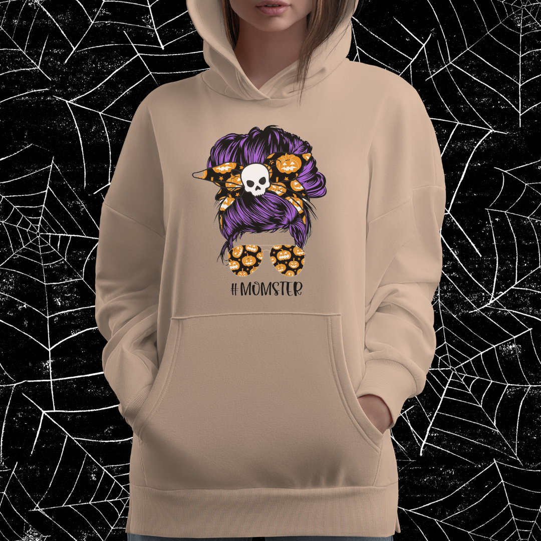 Funny Momster T-Shirt, Messy Bun, Mom, Sunglasses